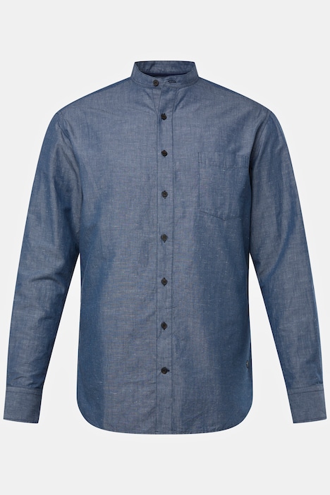 Hemd, Langarm, Jeanslook, Stehkragen, Modern Fit, bis 8 XL