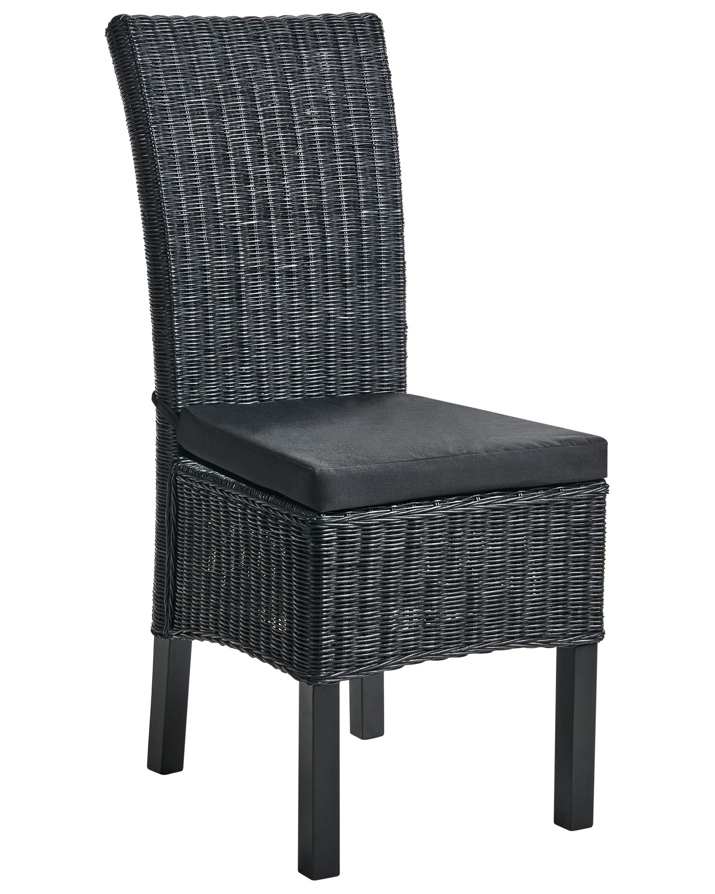 Set van 2 eetkamerstoelen ANDES Rotan Zwart