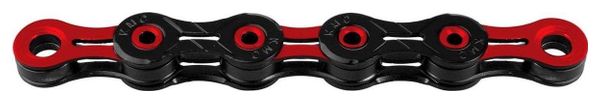 KMC Chaîne de vélo Dlc11 Noir/Rouge 118 maillons