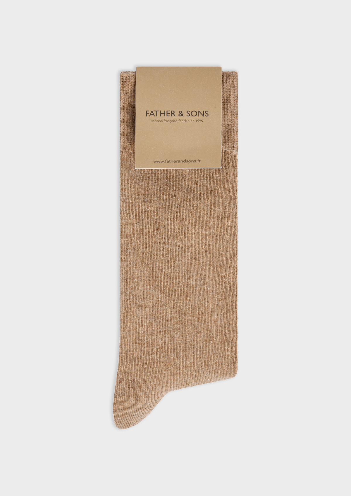 Chaussettes en coton bio mélangé uni taupe