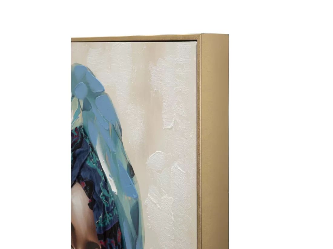 Peinture de femme multicolore sur toile avec cadre 72x4,5x102 cm