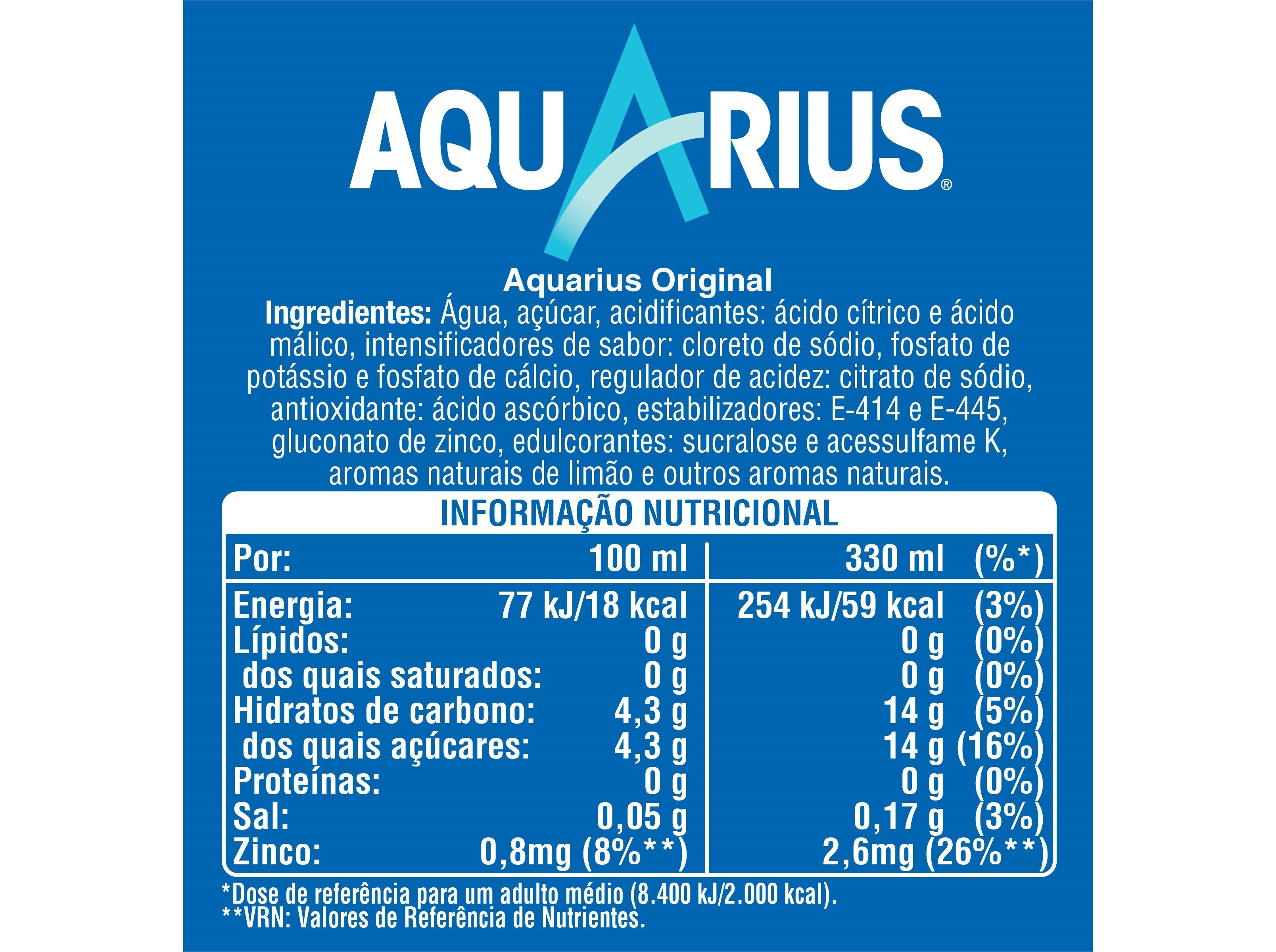 BEBIDA AQUARIUS LIMÃO 0.50L