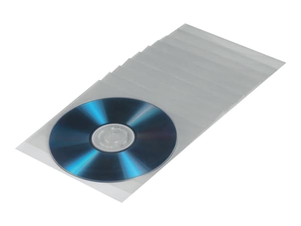 Hama CD/DVD Protective Sleeves - CD/DVD-muffe - kapasitet: 1 CD/DVD - gjennomsiktig (en pakke 100)