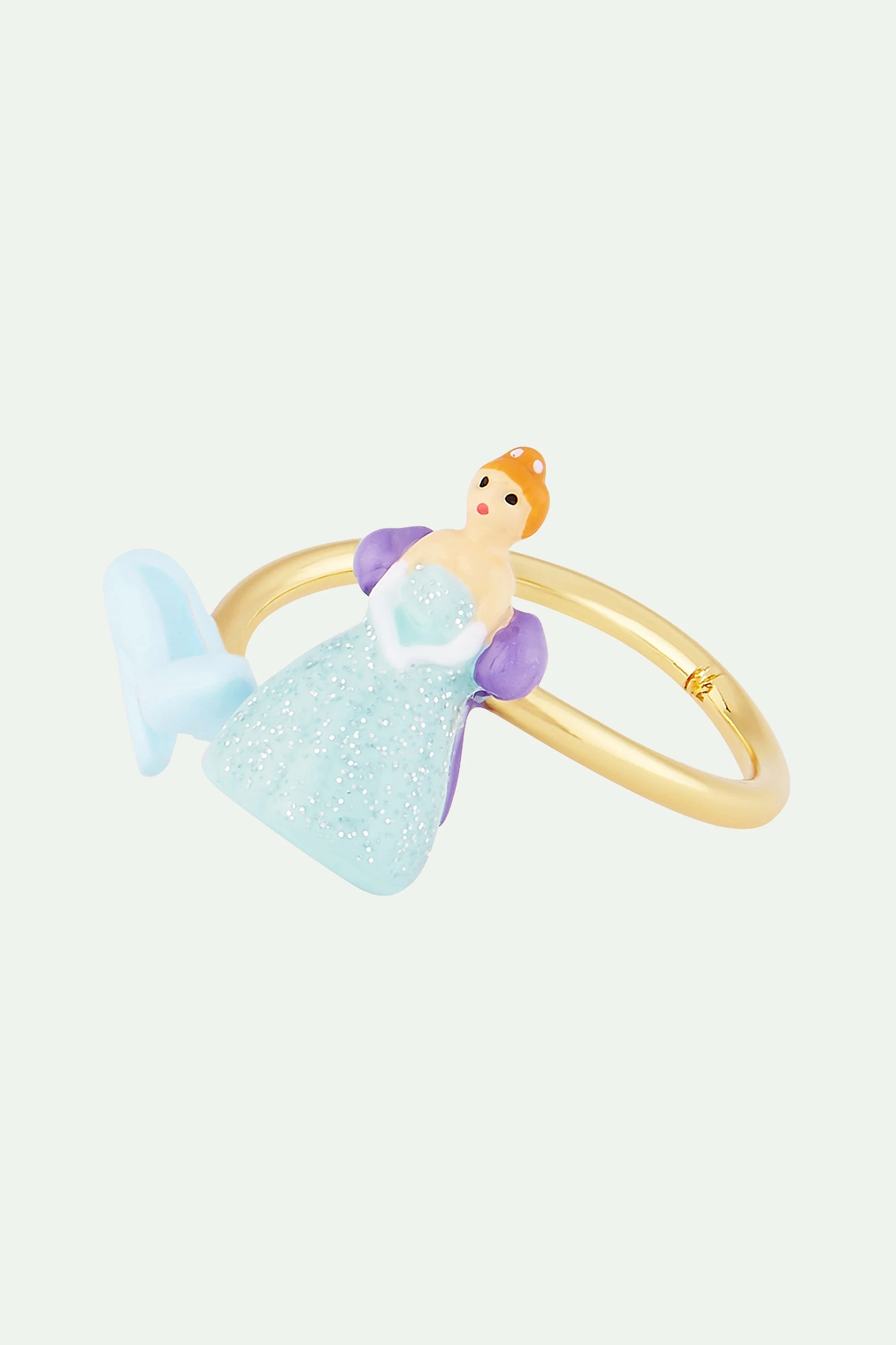 Bague ajustable cendrillon et soulier | Bleu