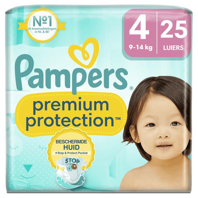 Pampers Premium Protection Luiers Maat 4 9-14 KG 25 stuks