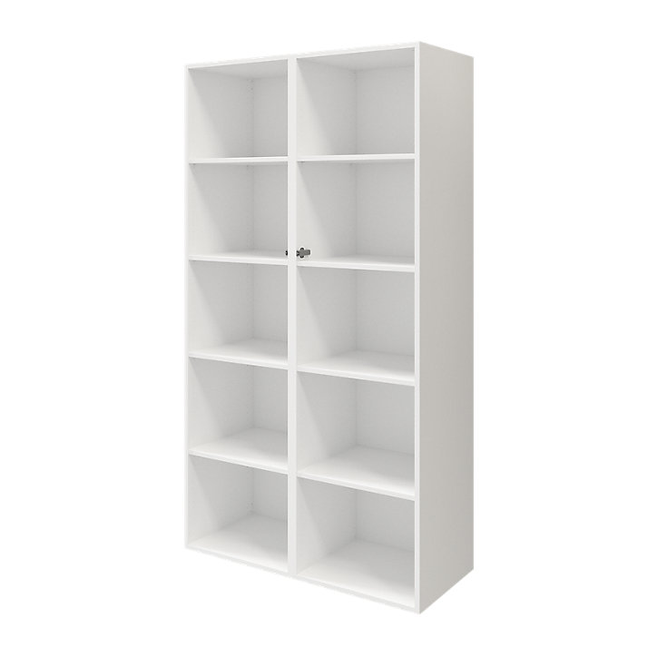Meuble de rangement portes battantes vitrées et tiroirs blanc GoodHome Atomia H. 187,5 x L. 100 x P. 47 cm