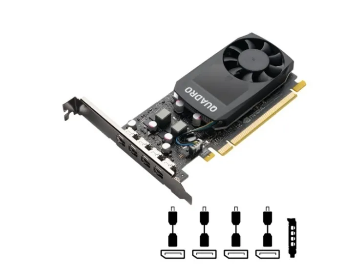 NVIDIA Quadro P1000 - Grafikkort - Quadro P1000 - 4 GB GDDR5 - PCIe 3.0 x16 lavprofil - 4 x Mini DisplayPort - Adapters Included