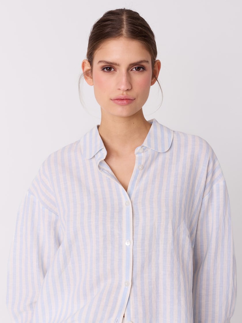 Brith stripet bluse Chambray Blue
