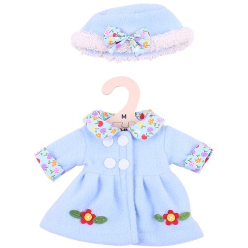 Poupée douce manteau bleu 34cm