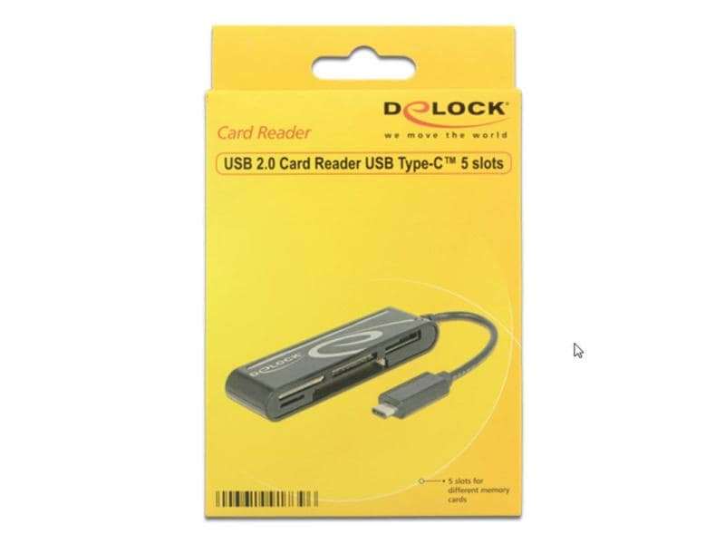 Delock Card Reader Extern 91739 5 Slots Externer Universal-Cardreader mit USB-C-Anschluss
