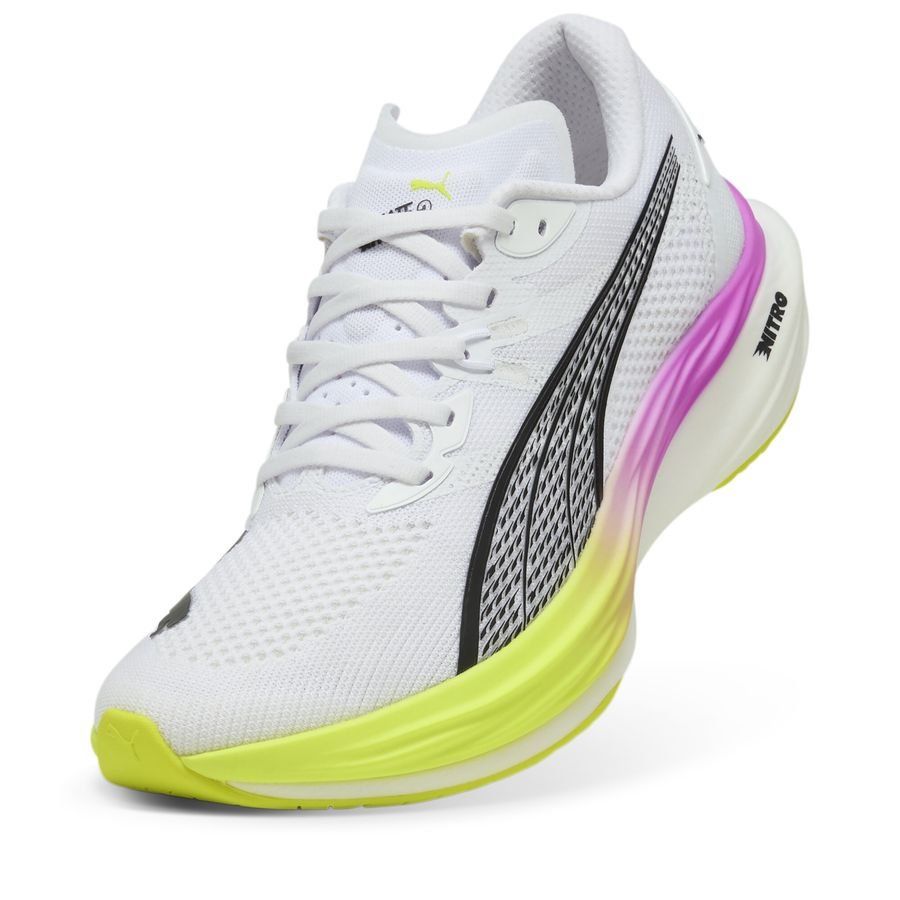 PUMA Chaussures de Running Deviate Nitro 3 - Blanc/Jaune/Pure Magenta