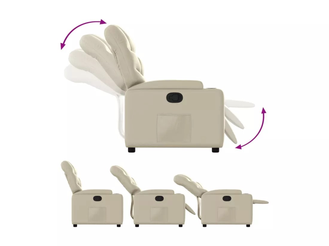 Fauteuil inclinable Crème Similicuir
