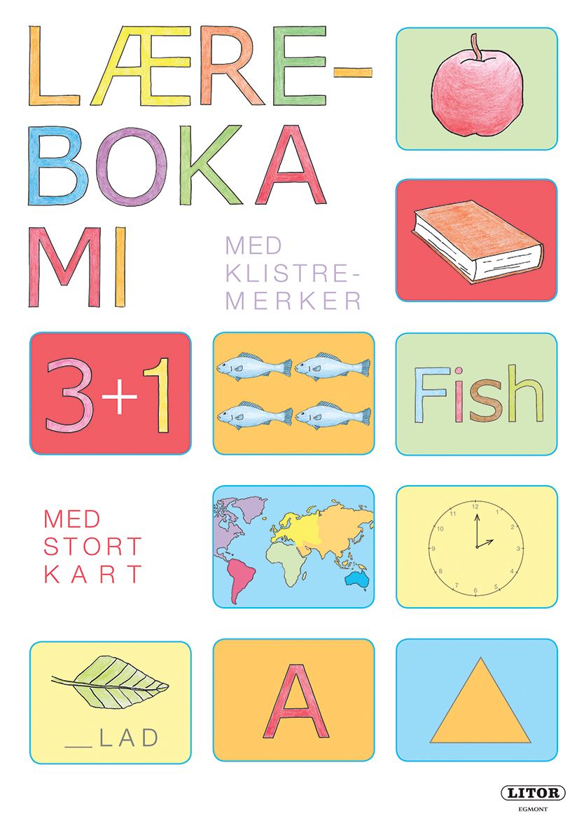 Lek og lær bok Læreboka mi med kl.merker og utbrettbart kart