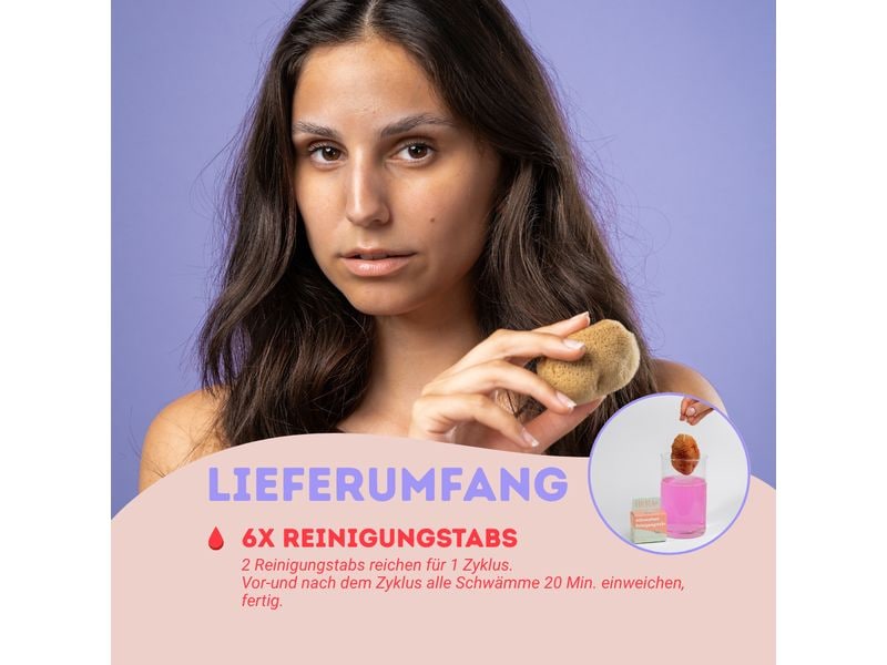 Hera Organics Reinigungstabs Menstruationsschwamm 6 Stück AthenaPure Reinigungstabs für Menstruationsschwämme aus «Die Höhle der Löwen»