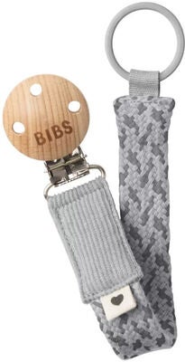 BIBS Smokkholder Pacifier Braid, Cloud/Iron