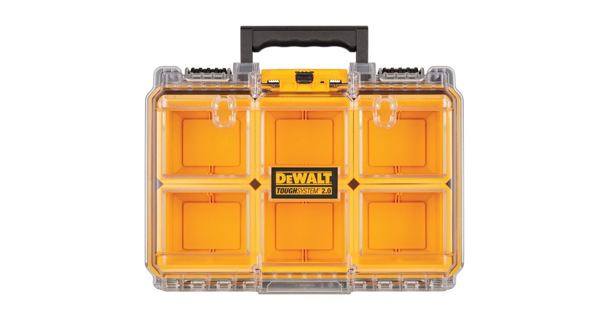 DEWALTToughSystem 2.0 Halfdiepe Organizer gereedschapskist  (Geel)