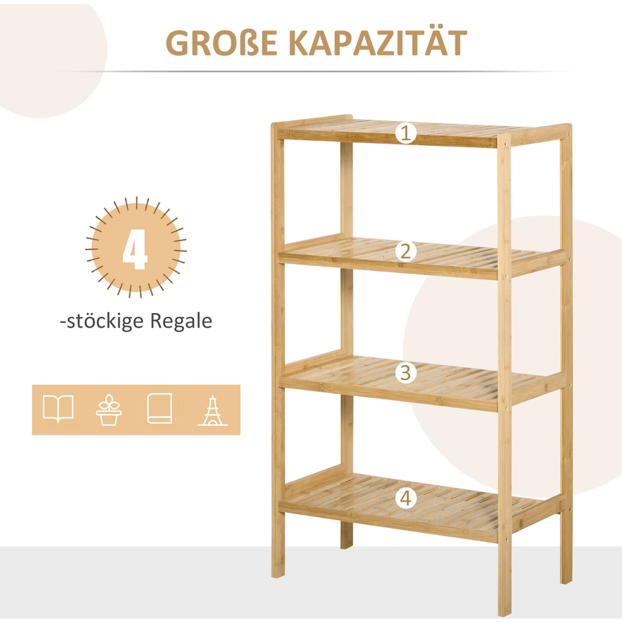 HOMCOM Standregal mit dem kippsicheresn Design natur
