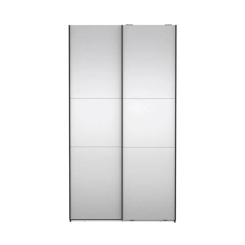 Hioshop Como schuifdeurkast 2 deuren met spiegel 120x220cm mat grijs