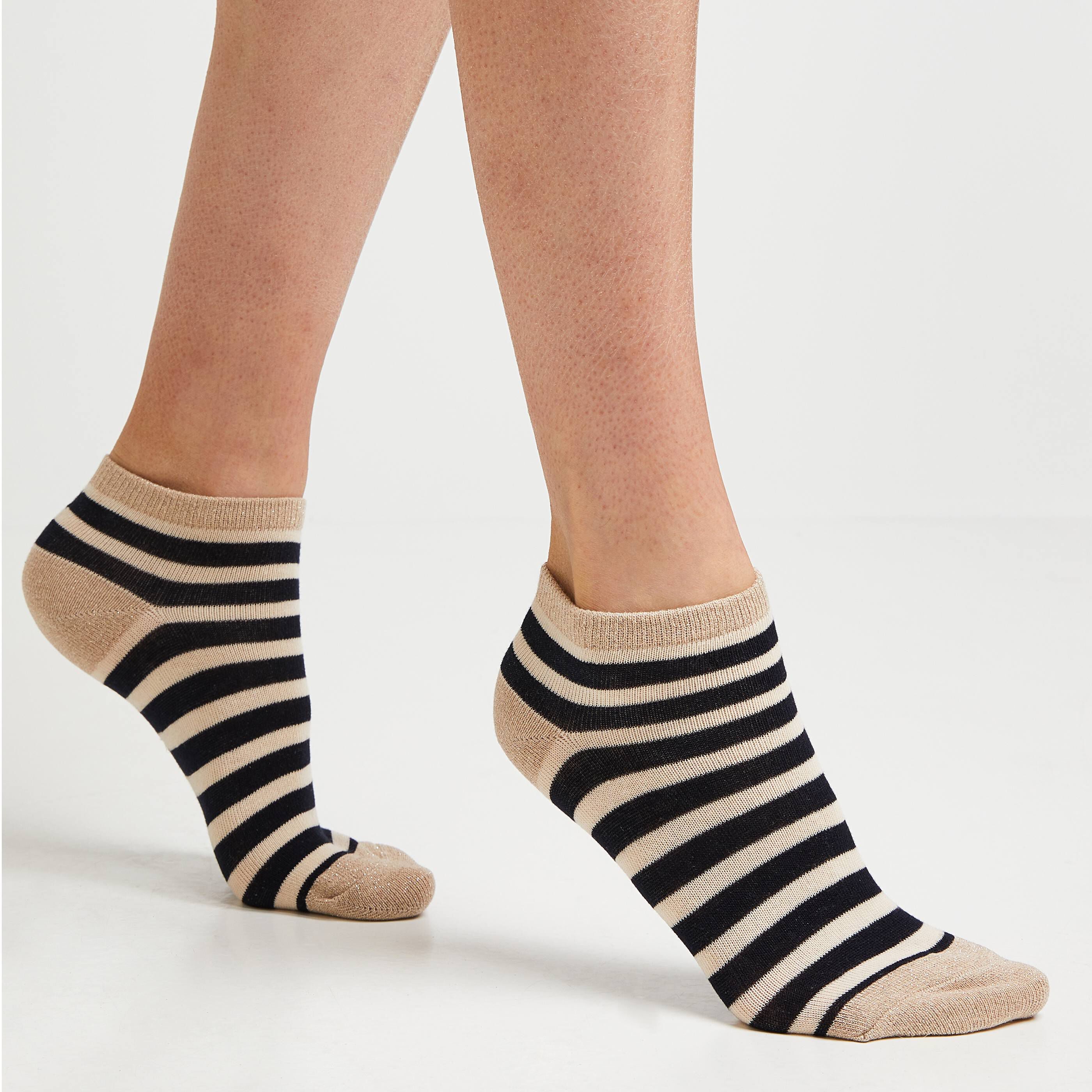 Lot de 2 paires de soquettes à rayures - MARINE