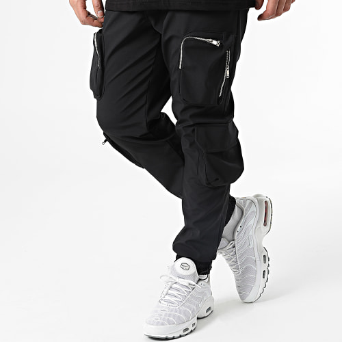Ensemble Tee Shirt Poche Et Pantalon Jogging LL600 Noir