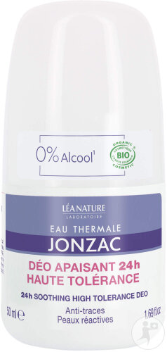 Jonzac Eau Thermale Déo Non Parfumé 24h Haute Tolérance Peaux Réactives Roll-On 50ml