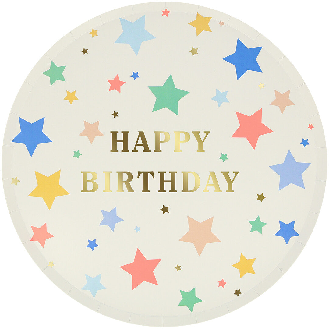 Meri meri borden happy birthday sterren - large