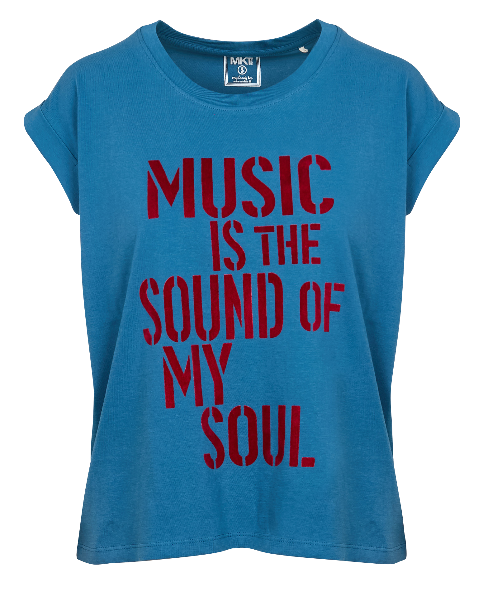 TENCIL - Tee-shirt col rond sérigraphié en coton | Bleu