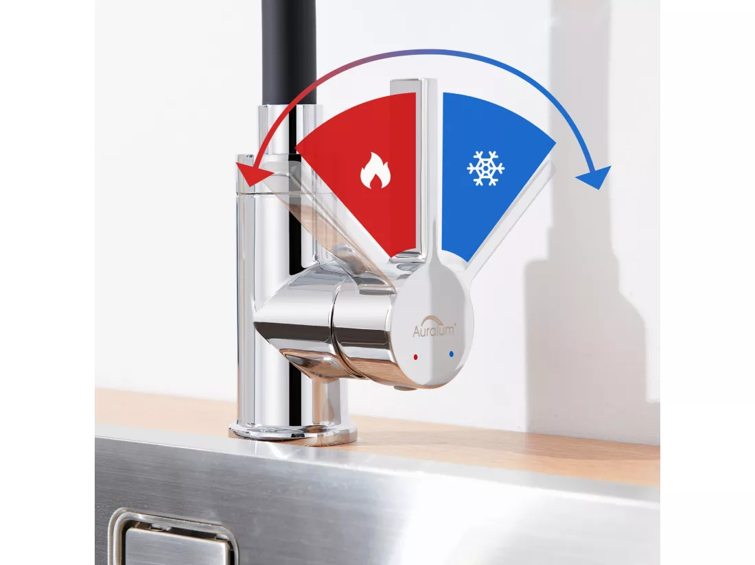 Robinet Cuisine Noir,Mitigeur Cuisine Flexible,2 Modes de Pulvérisation,Rotatif 360°, Robinet Evier Cuisine Avec Perlator Economiseur D'Eau