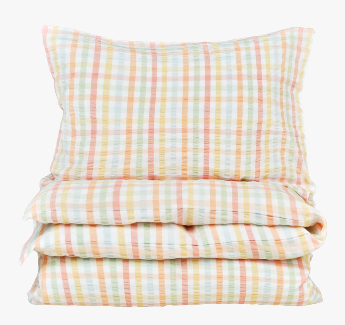 Garnfarget krepp sengesett multi - 140x200 cm