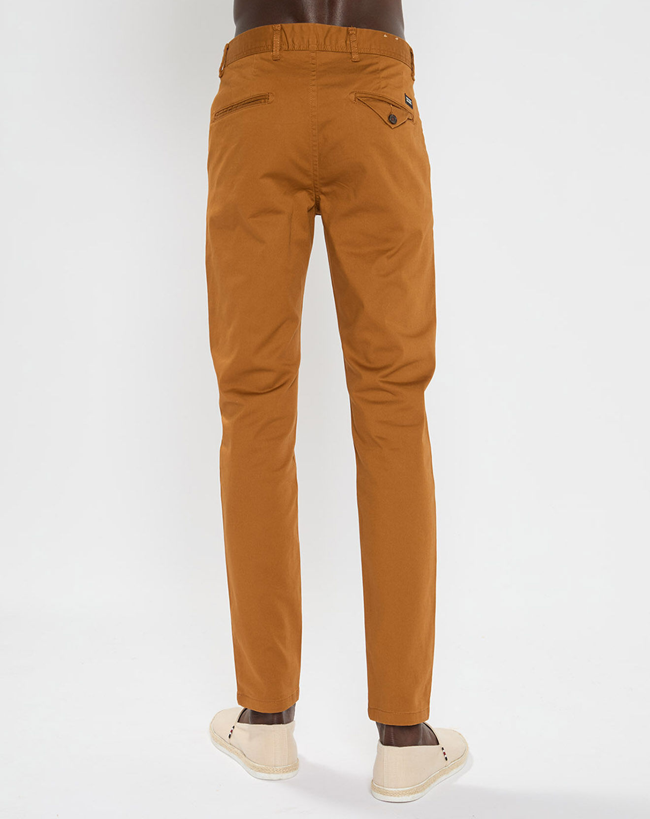 Scotch & Soda Pantalon Chino Super Slim Fit en Coton Bio mélangé Stretch camel