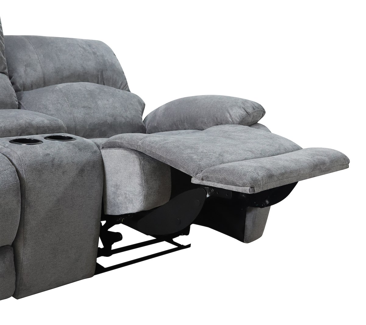Denver 2-seter TV sofa Tekstil Slowly Grå. Med midtkonsoll, elektrisk regulering