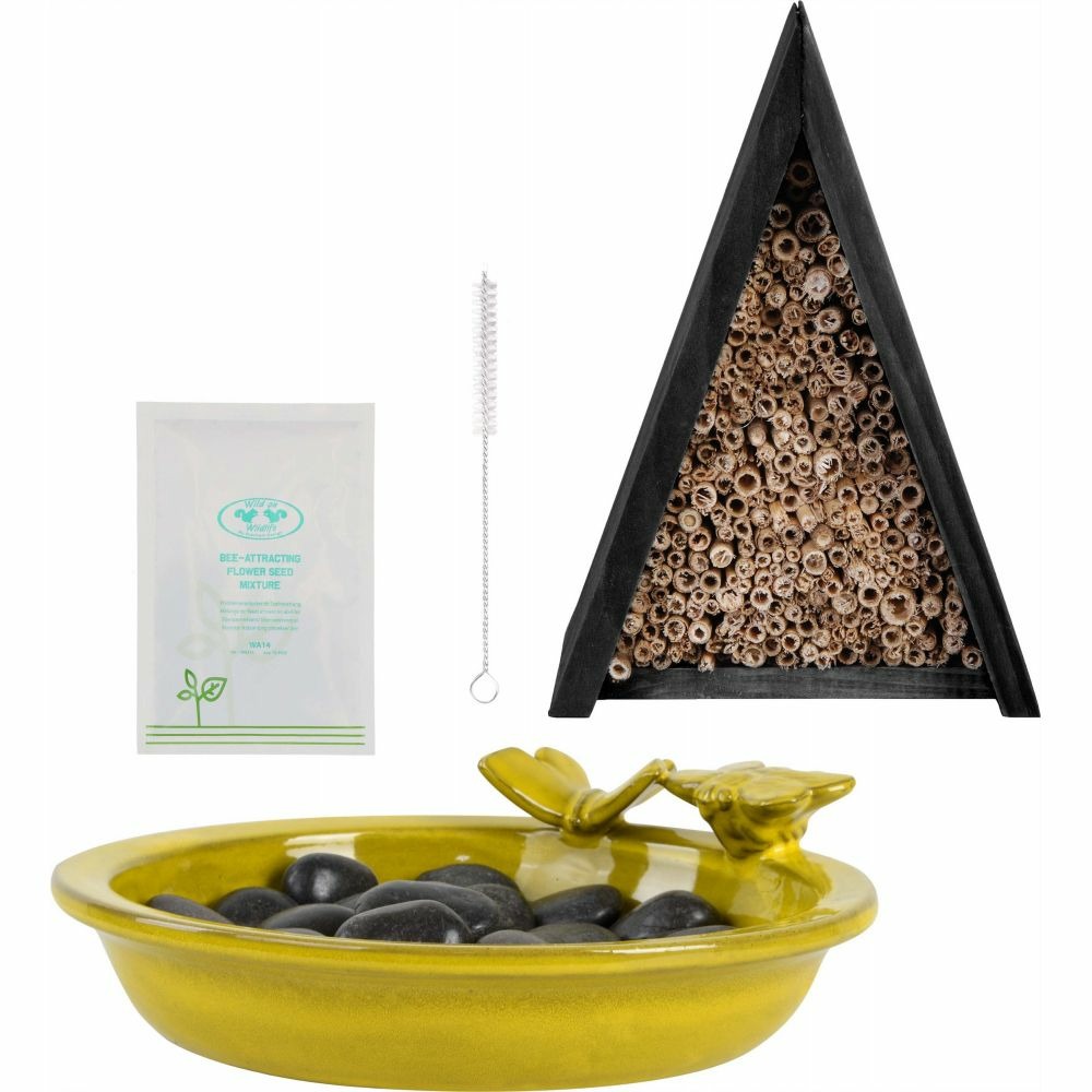 Set hotel à insectes abreuvoir et mélange de fleurs pour abeilles