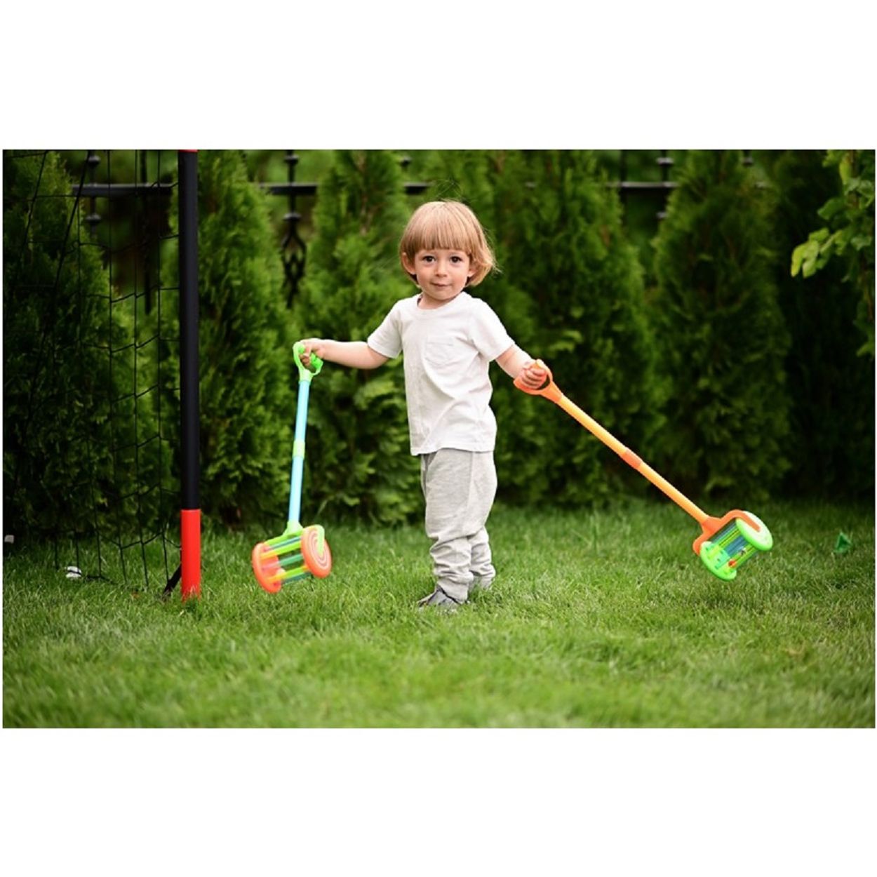 Lorelli Kinder Schiebespielzeug 60 cm, Lichtkugel, Rassel, für drin und draußen blau