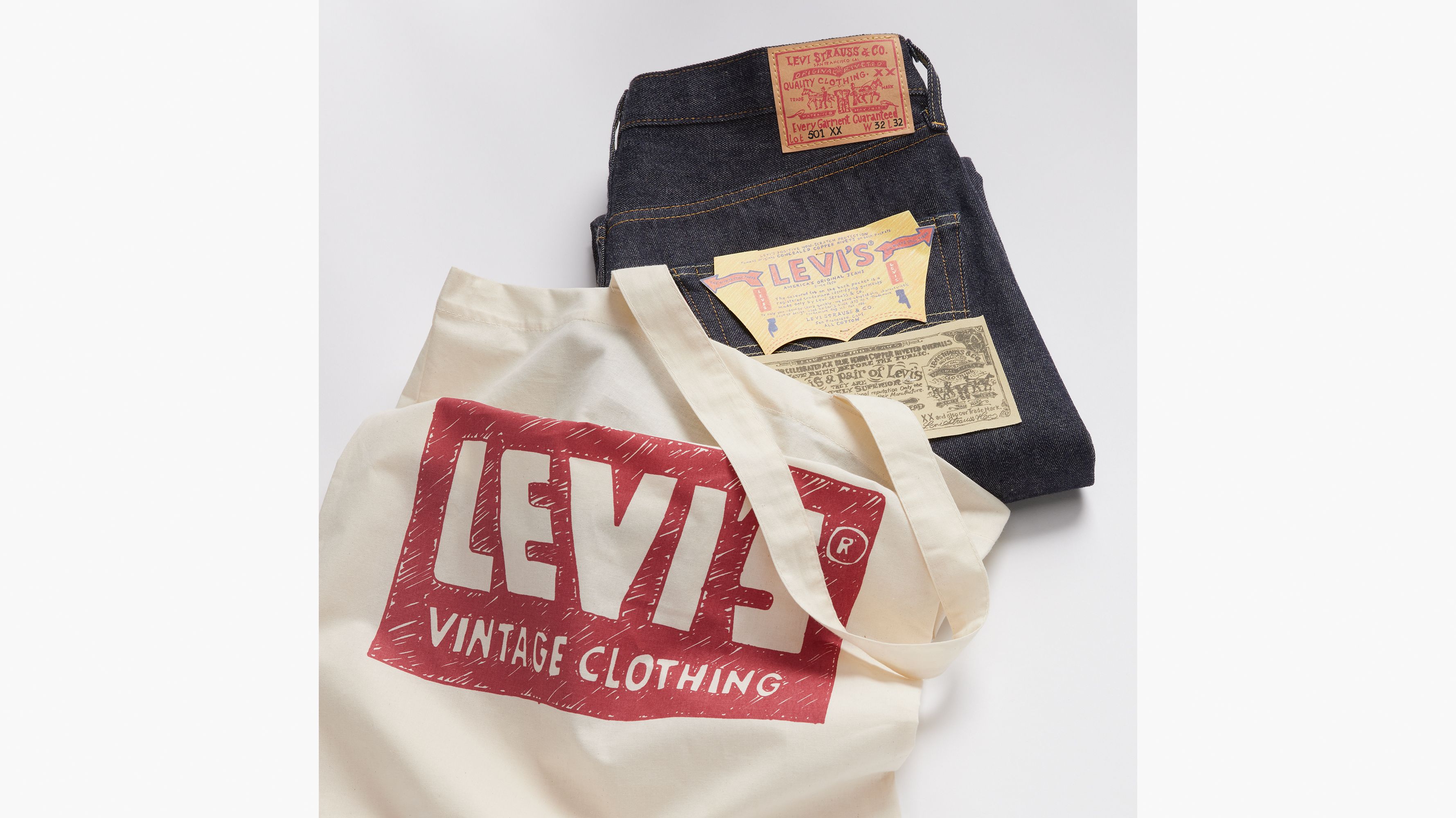 Jean 501® 1955 Levi's® Vintage Clothing - Hand Drawn - Bleu