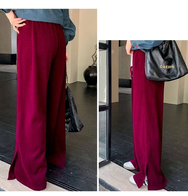 Tripoly - Plus-size broek met trekkoord in de taille en wijde pijpen