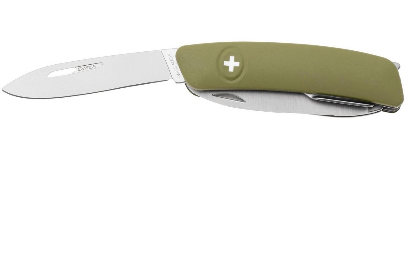 Swiza D10 R AM, KNR.0146.1050, Olive, Zwitsers zakmes, 10 tools
