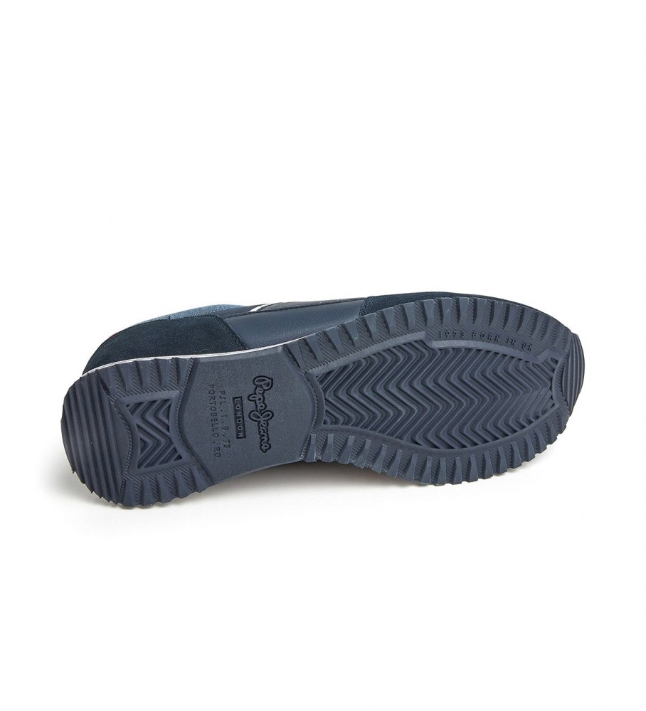 Tênis Pepe Jeans Tour Basic de couro azul marinho