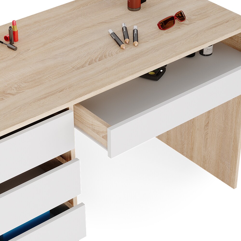 Vicco Schminktisch Sherry Sonoma Weiß 120 x 75 cm Schlafzimmer