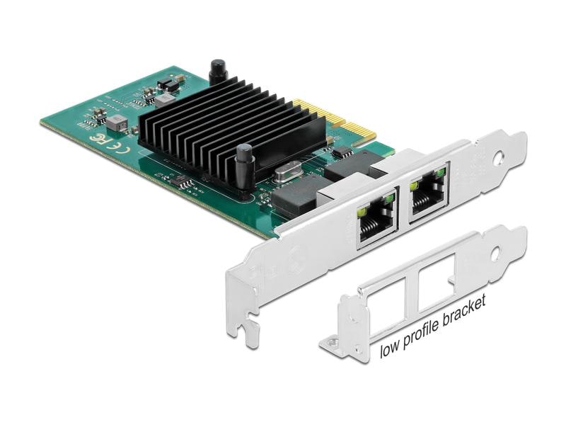 Delock Netzwerkkarte 2x 1Gbps, i82576 PCI-Express x4 Delock PCI Express x4 Karte 2x RJ45 Gigabit LAN i82576