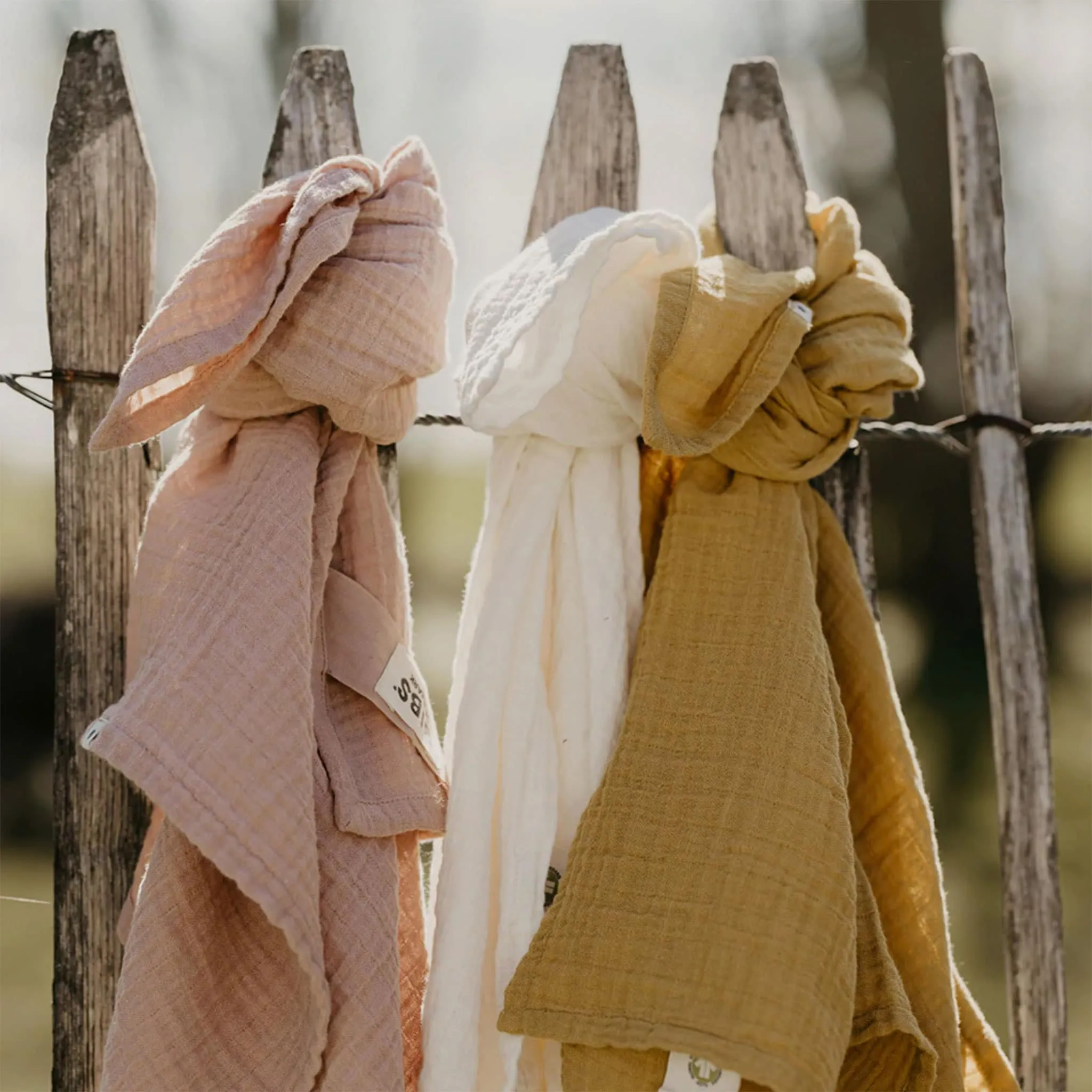 Bibs Couverture Mousseline Organique - Rose Blush