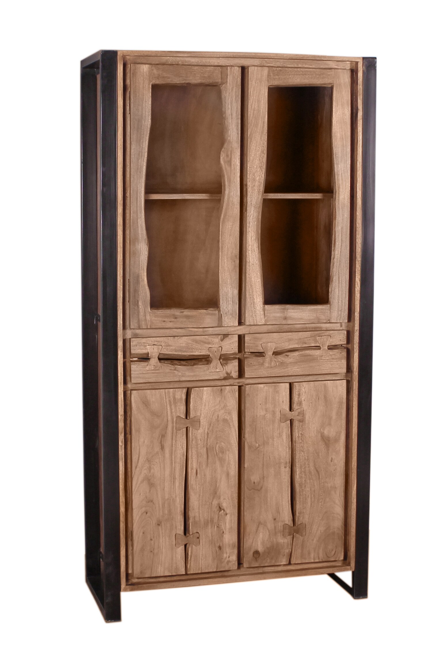 Vitrine Natural Edge Akazie Wohnzimmerschrank Schrank Vitrinenschrank Anrichte