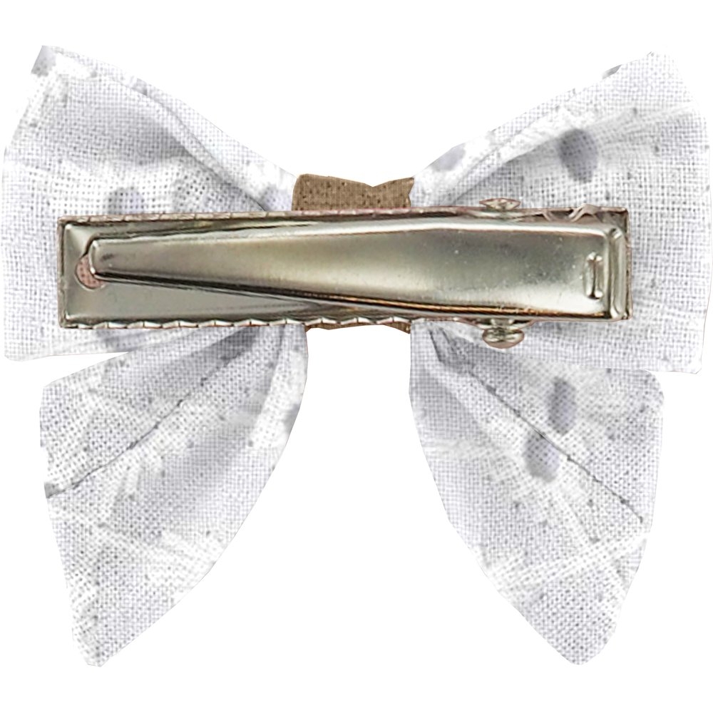 Barrette Mini Noeud Papillon Broderie Anglaise