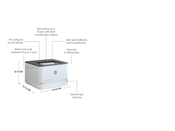 HP LaserJet Pro 3002dn - Printer - S/H - Duplex - laser - A4/Legal - 1200 x 1200 dpi - op til 33 spm - kapacitet: 250 ark - USB 2.0, LAN