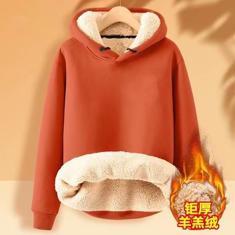 Wewewow - Effen hoodie met fleecevoering