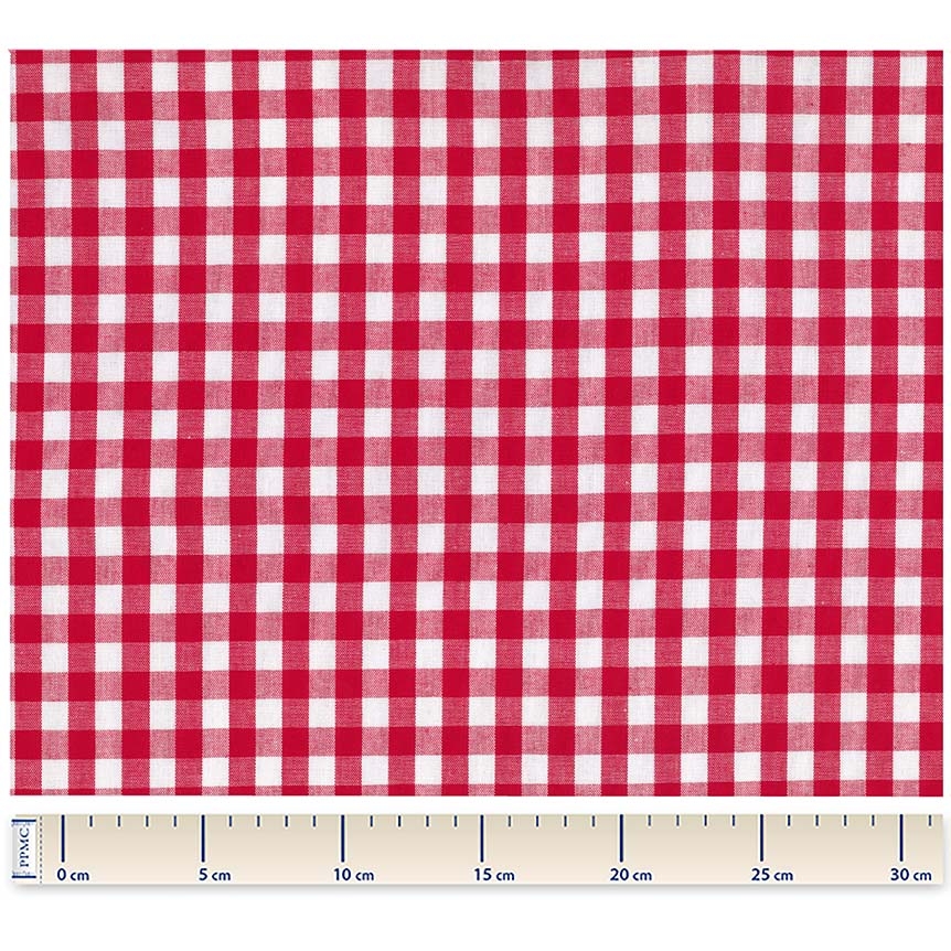 Tissu Coton Au Mètre Ex2407 Vichy Large Rouge