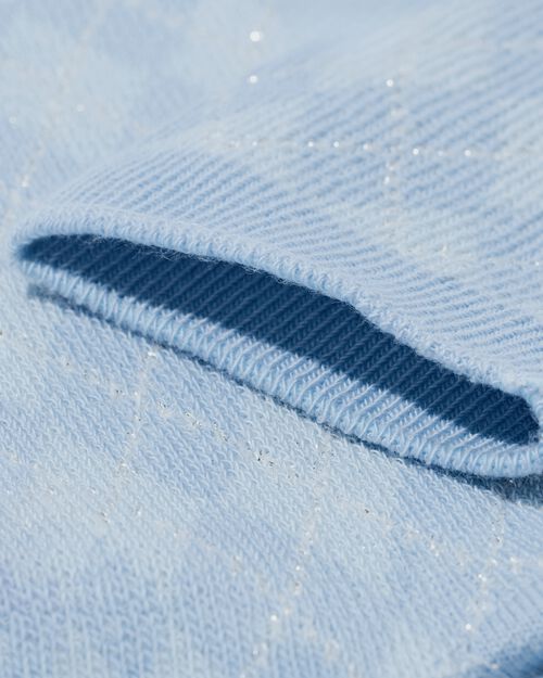 chaussettes à carreaux en coton bleu clair
