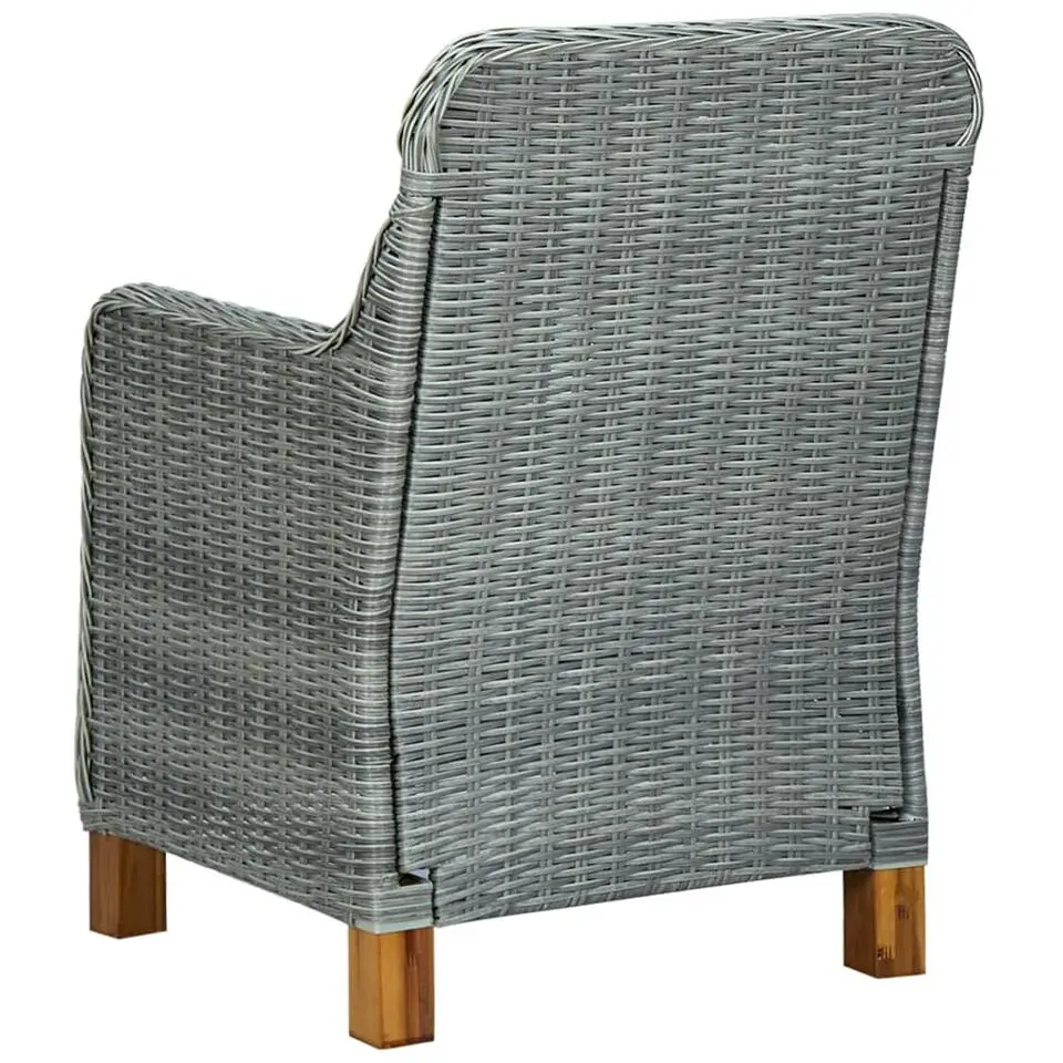 vidaXL - Tuinstoel - Grijs - Poly rattan - 2 stuks