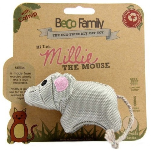 Brinquedo de pelúcia Millie Mouse para gatos, cinza