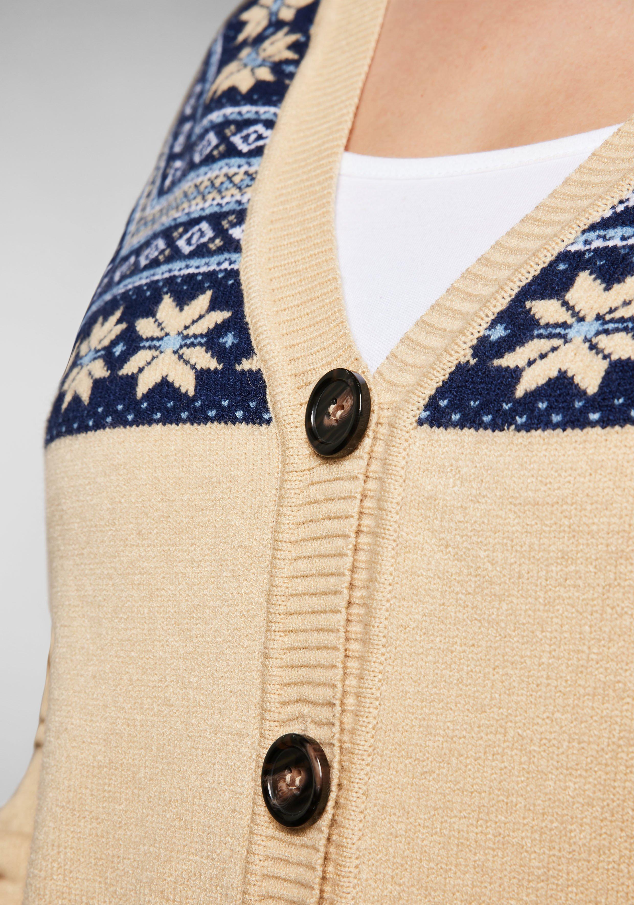 Strickjacke mit Norwegermuster, weiche Qualität