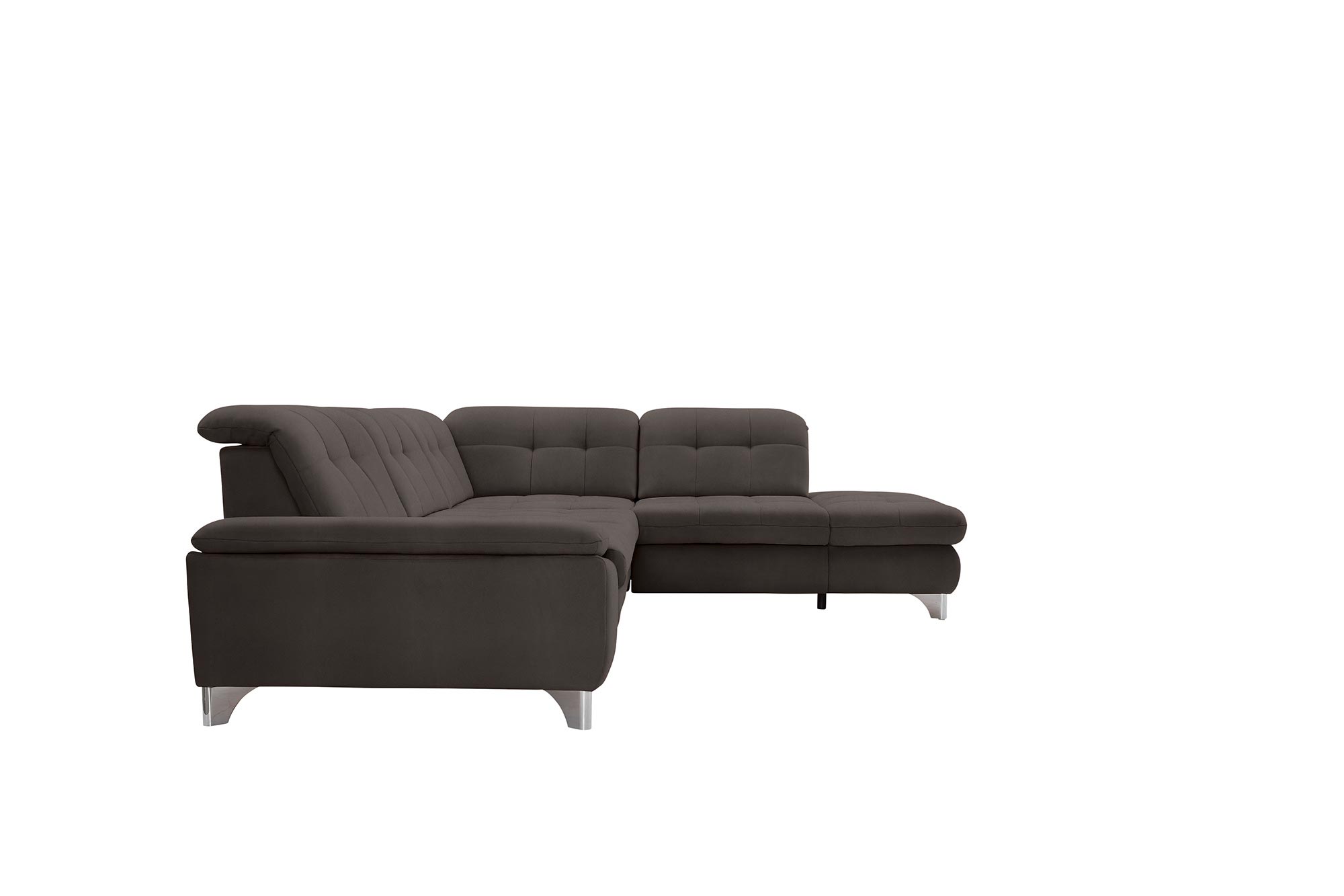 polsterpower Ecksofa - Saddle anthrazit - Basismodell - Ottomane rechts